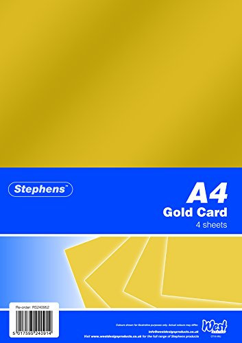 Stephens RS240952 Karton, 10 Kopfleistenbeutel a 4 Bogen Ideal für Präsentationen und Displays, gold