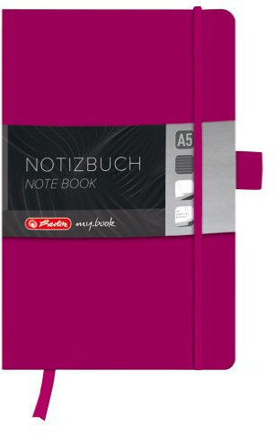 Herlitz 11368974 Notizbuch my.book Classic A5, 96 Blatt, liniert, berry