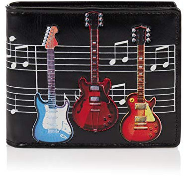 SHAGWEAR ® Geldbörse Portemonnaie Herren Geldbeutel Herren Portmonee Designs: (E-Gitarre Schwarz/Electric Guitars)