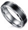 Flongo Partnerringe Damenring Herrenring Ring Edelstahl Band Ring Silber Schwarz Valentine Paar Ringe Verlobung Engagement Verlobungsringe Hochzeit Herren Größe 65mm