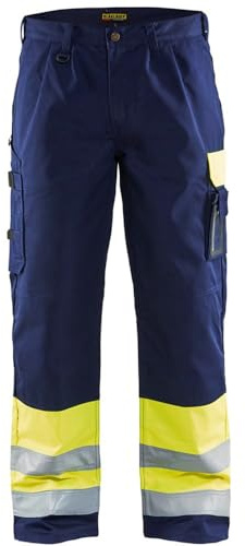 Blakläder Arbeitshose Bundhose Warnschutz 1584, Farbe:gelb/marine;Größe:52