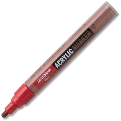 Amsterdam Acrylic Marker - 4 mm Feder - Siena gebrannt 411 - Semi-Opaque Farbe - Hochwertige Pigmente - Geruchsneutral auf Wasserbasis - Permanent & Wasserfest - Für Künstler
