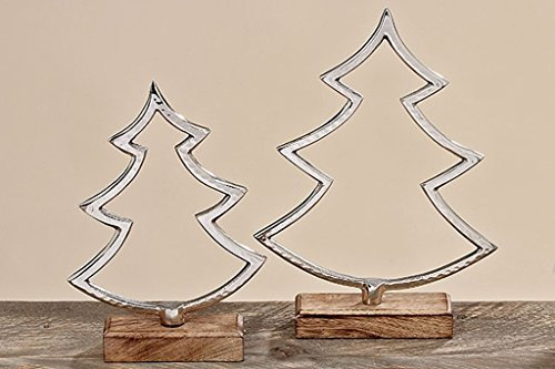 Bella-Vita GmbH Deko Objekte Aufsteller Tanne Ian Holz/Metall Farbe Silber Dekoration (Höhe 29cm)