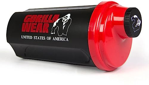 Gorilla Wear Shaker 700 ml – Noir/rouge – Accessoire de bodybuilding et de fitness pour homme et femme