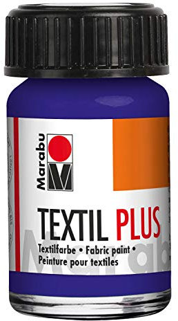 Marabu Textil Plus (15 ml), Color Morado Telas oscuras, Adecuada para Pintura impresión de Tela, después de la fijación, Lavable hasta 40 °C, 1 ml (1er Pack)