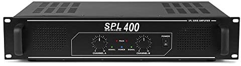 Skytec SPL-400 Stereo Power Amplifier Home HiFi 19 Inch Rack Mount PA DJ Amp with 400W