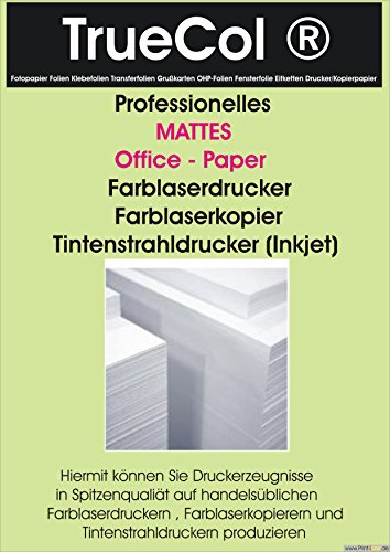 trucol 500x 120g /m² DIN A3 Professionelles Mattes Papier für Farblaserdrucker und Farblaserkopierer Kopierpapier Offset Laserdruck S/W