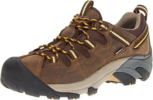 KEEN Targhee II Wanderschuh für Herren, niedrige Höhe, wasserdicht, Cascade Brown/Golden Yellow, 10.5 Wide