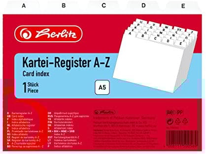 Herlitz 1500560 Karteiregister PP A5 weiß