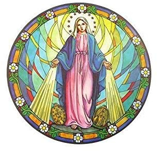 Suncatcher Glass Window Sticker Colorful Reusable 6 Blank Mary Pattern
