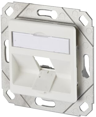 Metz Connect 130B20D11102KE Flush-Mounted Network Socket Insert with Central Plate 1 Port Pure White (RAL 9010)