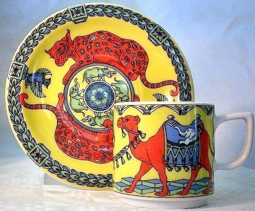 CAMEL und SAKI gelb BOPLAPorzellan EspressoSet