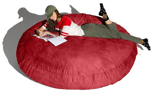 Jaxx 6 Foot Cocoon - 2-in-1 Convertible Bean Bag Bed & Large Bean Bag Chair for Adults, Cinnabar