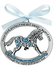 Kathedrale Art CM15B blau Pferd Krippe Medaille für Schmuckherstellung, 2–1/2 by 2