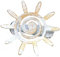2 embrasses, Pinces à Rideaux décoration en Metal, modèle Soleil, Couleur Blanc patiné Or, 2 pièces