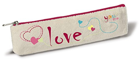Nici 38594 - Mäppchen Love Plüsch flach, 19.5 x 5 cm, Federmäppchen
