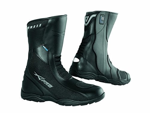 Stivale Pelle Moto Touring Sport Membrana Traspirante Impermeabile Nero 39