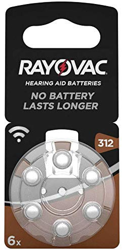 Rayovac Zinc/Air 1.4 V 160 mAh Hearing Aid Batteries Pack of 6