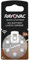Rayovac Zinc/Air 1.4 V 160 mAh Hearing Aid Batteries Pack of 6