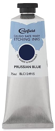 Cranfield Caligo, Safe Wash Etching Ink, 75ml Tube, Prussian Blue, BLCN24915