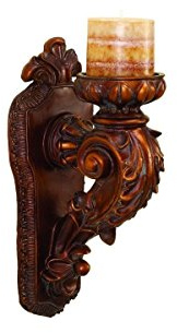 Deco 79 PS Kerze Wandleuchte H, 12,7 cm w-73350, Rost, 33 cm von 12,7 cm