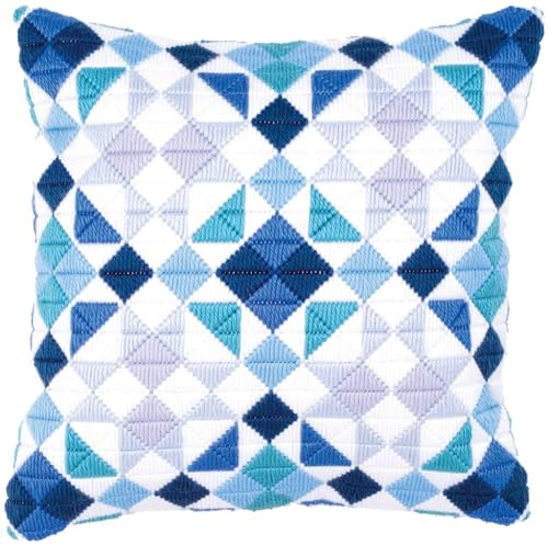 Vervaco Triangles Long Stitch Cushion, Multi-Colour