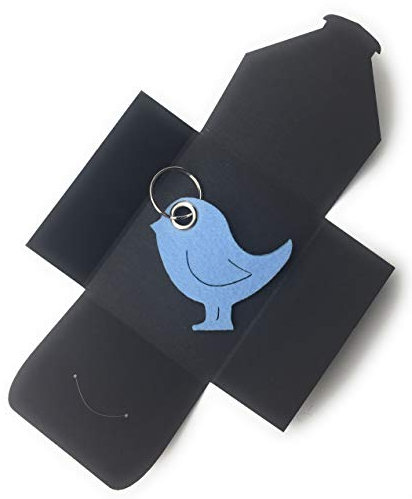 Schlüsselanhänger aus Filz - Vogel/Tier - hell-blau - als besonderes Geschenk