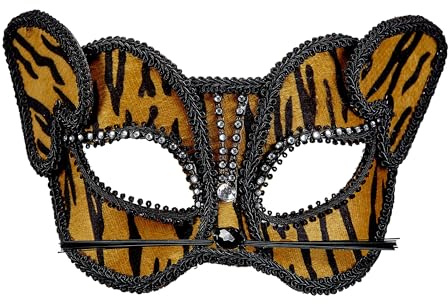W WIDMANN MILANO Party Fashion, Tiger Maske, optimaler Komfort, realistisches Design, verstellbares Elastikband, vielseitig für alle Anlässe, ideale Maße für ein leichtes und angenehmes Tragegefühl