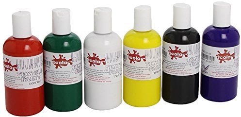 Scolaquip - Pintura para tela en colores surtidos, 6 x 150 ml
