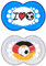 MAM Original Silikon Schnuller „Football“-Kollektion im 2er-Set, zahnfreundlicher Schnuller, Baby Schnuller aus speziellem MAM SkinSoft Silikon mit Schnullerbox, 16+ Monate, blau, 2 Stück (1er Pack)