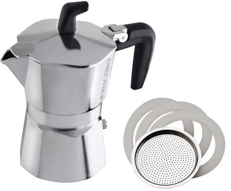 PEDRINI-CAFFETTIERA 3 TAZZE BRILLANTATA MOD. SEI MOKA