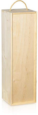 Holzkiste mit Schiebedeckel und Seilgriff 1 Flasche 1,5L Sekt Magnum
