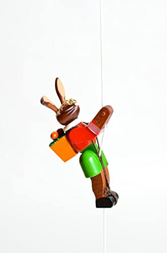 Rudolphs Schatzkiste Holzspielzeug Kletterfigur Osterhäsin Höhe=6,5 (Kletterseil ca 45 cm) cm NEU Osterhase Ostern Kletterspielzeug Klettern Klettermaxe Kraxelhuber Kletterer Holzspielzeug Spielzeug
