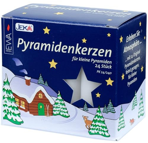 Pyramidenkerzen 14mm 24 Stück weiß