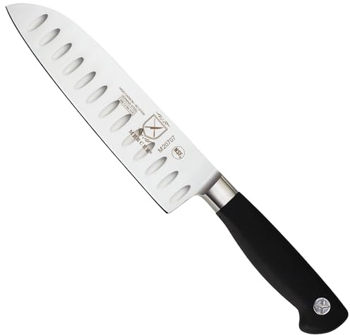 Mercer Culinary Genesis 7-Inch Stainless Steel Forged Santoku Knife, Black , M20707