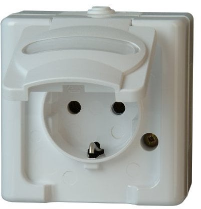 Kopp 103302007 Blue Electric Schutzkontakt-Steckdose mit Deckel
