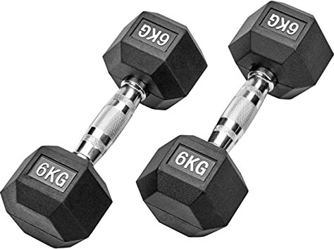 Bad Company I Kurzhanteln gummiert für Aerobic, Gymnastik und Fitness 12 Kg (2x6,0)