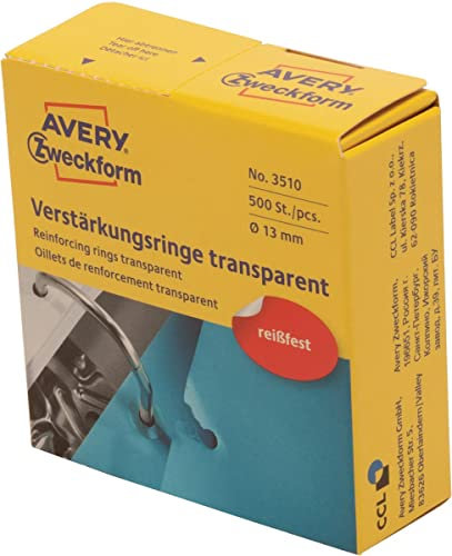 Avery Zweckform 3510 Heftklammer - Bindezubehör (Notizbuch, transparent, Polypropylen (PP), 1,3 cm)