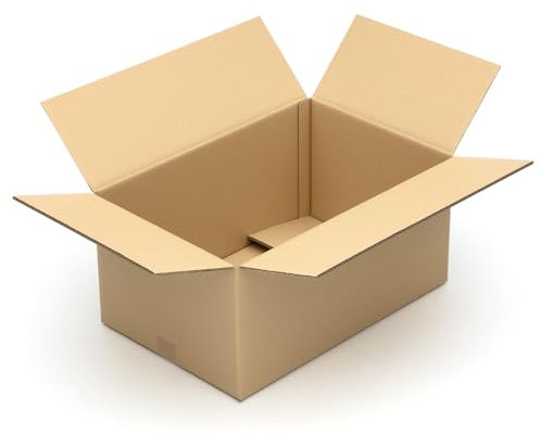 KK Verpackungen Versandkartons 600 x 400 x 300 mm Braun 2-wellig (Innenmaß 586 x 383 x 274 mm) | 15 Stück, Faltkartons Kartons für Versand als DHL Paket Hermes Paketklasse L DPD GLS Paketklasse XL