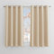 PONY DANCE Kurze Gardinen Wohnzimmer Ösenschal 2er Set Verdunklungsvorhänge Ösen Gardinen Blickdicht Vorhang Wärmeisolierend, H 137 x B 132 cm, Biscotti Beige