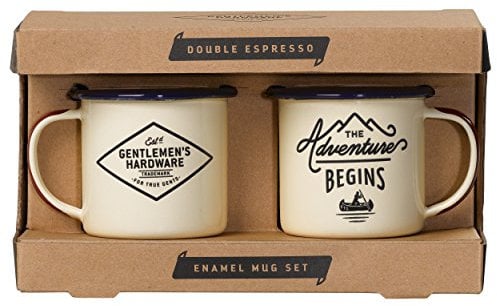 Wild and Wolf Gentlemen 's Hardware Emaille Espresso-Set, Cremefarben