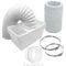 SPARES2GO Kit de condensateur et tuyau extra long avec bague de connexion pour sèche-linge White Knight (100 mm de diamètre)