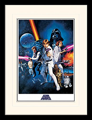 1art1 Star Wars Poster Episode IV, Eine Neue Hoffnung, Filmplakat Gerahmtes Bild Mit Edlem Passepartout | Wand-Bilder | Im Bilderrahmen 40x30 cm