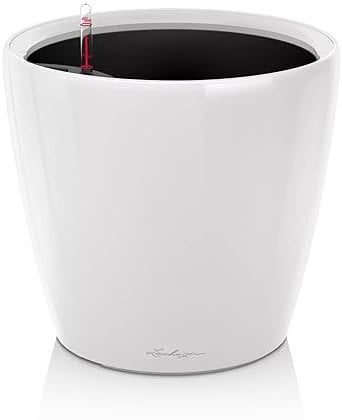 Lechuza – Pot de Fleurs d'Interieur – Premium Classico Ls – Réserve d'Eau Intégrée – Coloris Blanc – Ø 35 X 33 cm