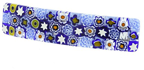 Murano Millefiori Haarspange - Blaue Blumen