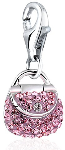 Nenalina Handtasche Karabiner Charm Anhänger Bettelarmband 925 Silber | Damen-Charm-Anhänger für alle gängigen Charmträger Charm-Club Clasp-Charms 925er Sterling-Silber