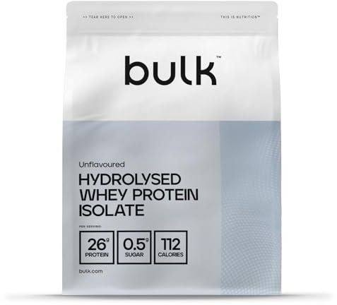 Bulk Proteína de Suero Hidrolizado Aislada, Batido de proteínas, Sin sabores añadidos, 2.5kg, 83 Dosis