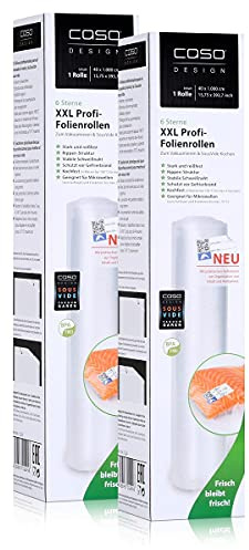 Caso XXL Profi-Folienrollen 40x1000 cm / 1 Rolle für Vakuumierer Caso (2er Pack)