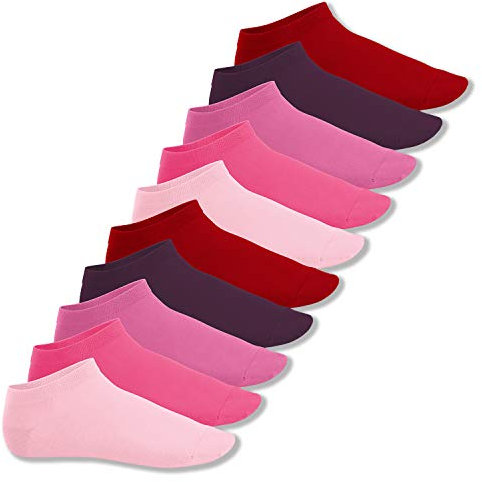 Footstar Sneak-It! Chaussettes Courtes 10 Paires Chaussettes de Cheville - Socquettes - Berry 43-46