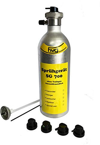 Wiederbefüllbare Druckluft Spraydose / Sprühdose 500 ml mit Sprühkopfgarnitur, Silber,Schwarz,Gelb